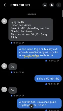 Ảnh đánh giá gái gọi